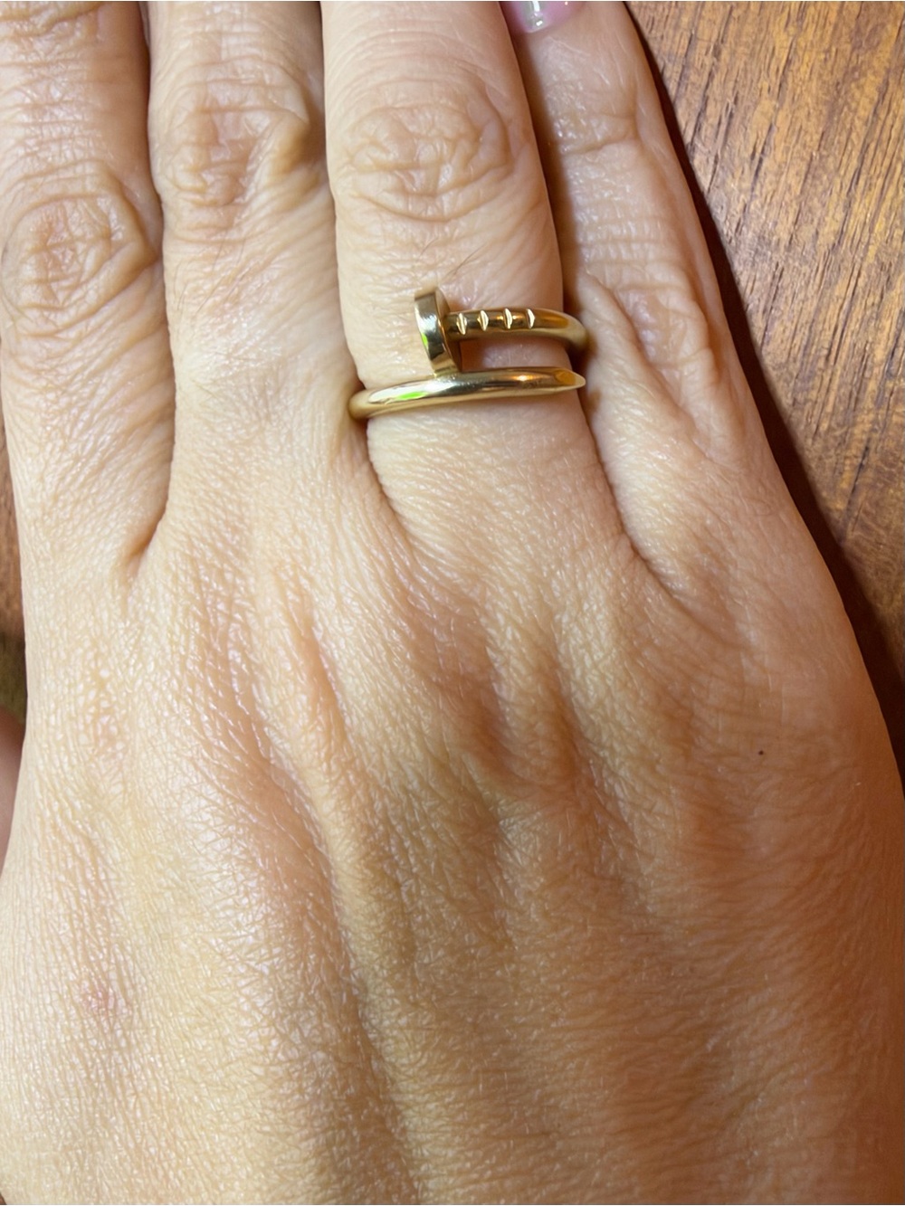 Gold Nail-Inspired Wrap Ring - Women's Fashion Ring